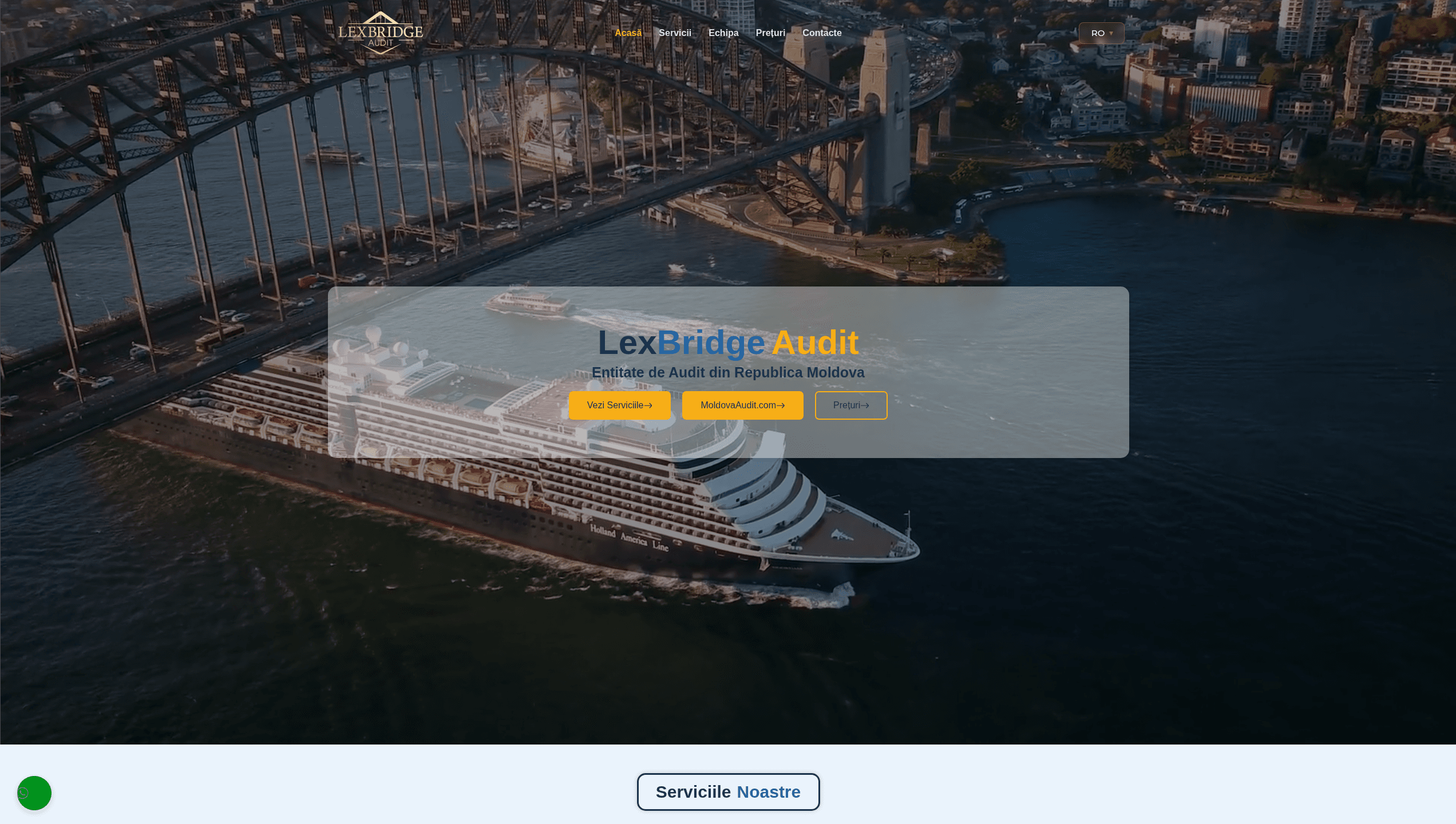 Screenshot al paginii principale LexBridge
